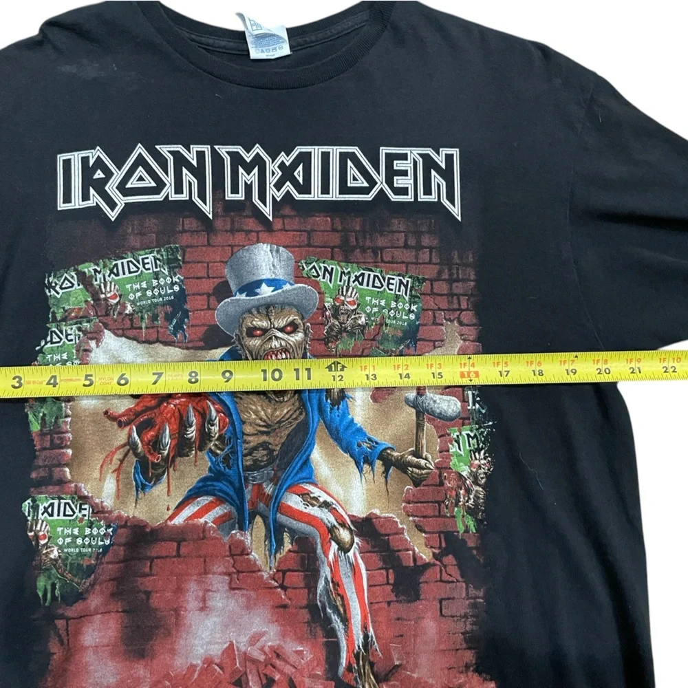 Iron Maiden The Book Of Souls US Tour 2017 T-Shirt Black Band Tee Men’s Large - Picture 7 of 11